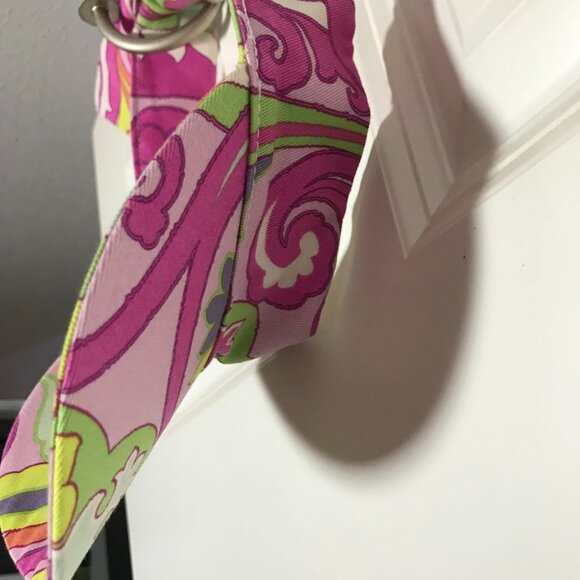 ETRO Milano Women's Visor -Pink Purple Green Orange Print -Tie Detail Sz M NWOT - Picture 13 of 16